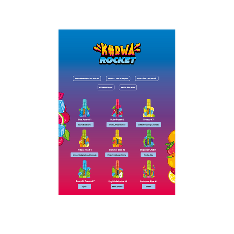 Flyer A4 Sortenübersicht Kurwa Rocket