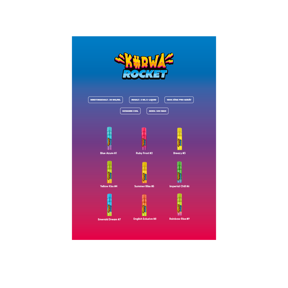 Flyer A4 Sortenübersicht Kurwa Rocket